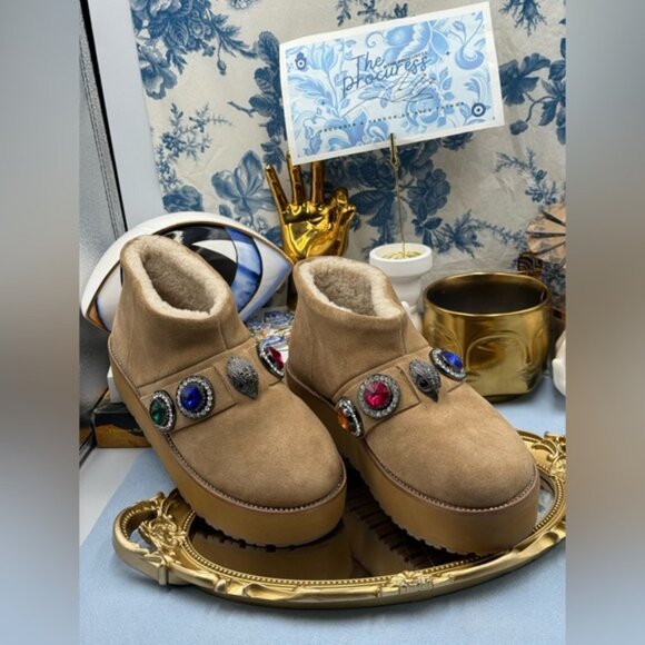 🆕 KURT GEIGER LONDON 🧿 NWOB Octavia Teddy Bootie, Sz EU37 US 7 - Picture 3 of 14